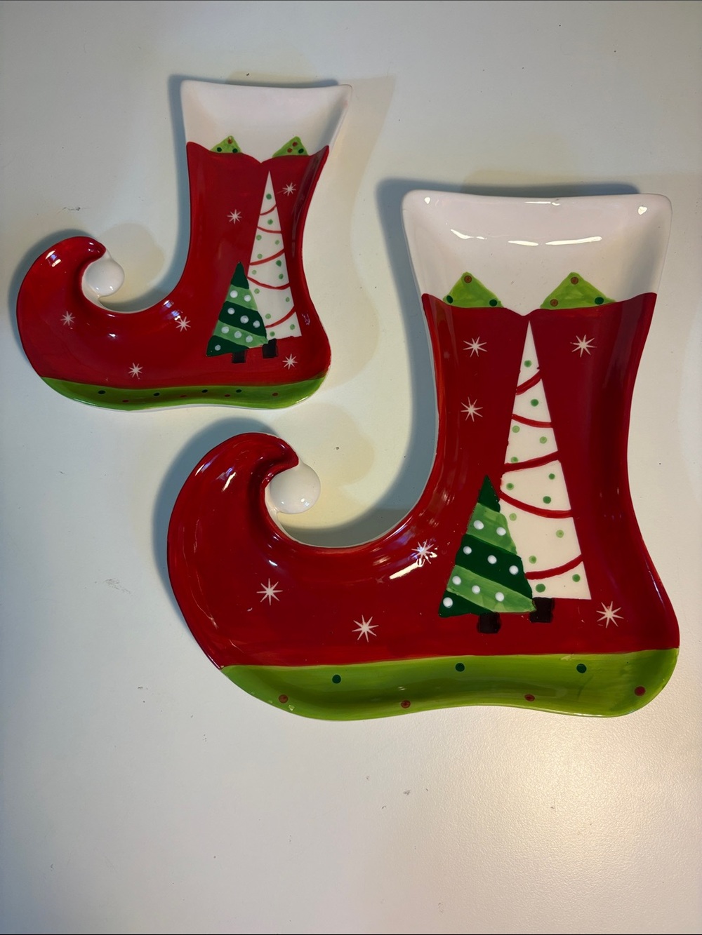 Holiday Elf Boot Decorative Serving Dish - Red and Green
